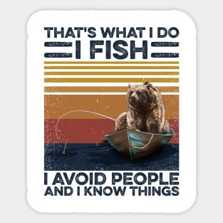 Fishing Bear I Fish And Avoid People Sticker